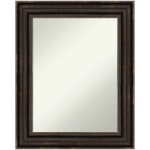 Amanti Art Non-Beveled Rectangle Framed Bathroom Wall Mirror, 30-1/4in x 24-1/4in, Stately Bronze