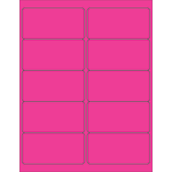 Tape Logic Permanent Labels, LL178PK, Rectangle, 4in x 2in, Fluorescent Pink, Case Of 1,000