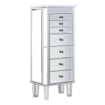 Powell Banton 7-Drawer Jewelry Armoire, Mirror/Silver