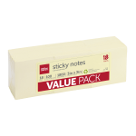 Office Depot Brand Sticky Notes Value Pack, 30% Recycled, 3in x 3in, Yellow, 100 Sheets Per Pad, Pack Of 18 Pads