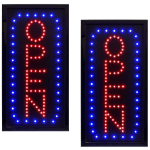 Alpine LED Rectangular Signs, 10in x 19in x 1in, Open, 12W, Pack Of 2 Signs