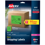 Avery Color Permanent Laser Full-Sheet Labels, 5975, 8 1/2in x 11in, Assorted Colors, Pack Of 15