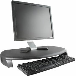 Kantek CRT/LCD Stand With Keyboard Storage, 3inH x 23inW x 13-1/4inD, Black