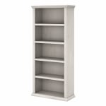 Bush Business Furniture Yorktown 67inH 5-Shelf Bookcase, Linen White Oak, Standard Delivery