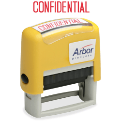 AccuStamp Accu-Stamp Pre-Inked Message Stamp, Confidential, Red (AbilityOne 7520-01-419-5949)