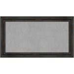 Amanti Art Narrow Magnetic Bulletin Board, Steel/Aluminum, 27in x 15in, Rustic Pine Black Wood Frame