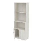 Inval 63inH Bookcase With Storage Area, Washed Oak