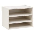 IRIS TACHI Modular Organizer Box With Adjustable Modular Shelving, 12inH x 15-3/4inW x 11-7/16inD, White