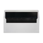 LUX #10 Foil-Lined Square-Flap Envelopes, Gummed Seal, White/Black, Pack Of 250