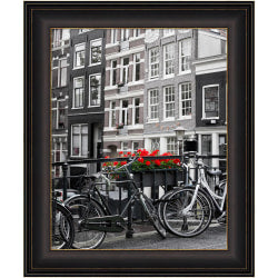 Amanti Art Wood Picture Frame, 23in x 19in, Matted For 16in x 20in, Steinway Black Scoop