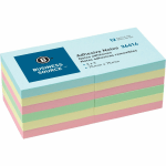 Business Source 3in Plain Pastel Colors Adhesive Notes - 100 - 3in x 3in - Square - Assorted - Repositionable, Solvent-free Adhesive - 12 / Pack