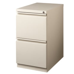 WorkPro 23inD Vertical 2-Drawer Mobile Pedestal File Cabinet, Black