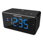 Memorex Bluetooth Clock Radio, 3-5/16inH x 3-1/16inH x 6-1/8inD, Black