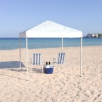 Flash Furniture Outdoor Pop-Up Event Canopy Tent With Carry Bag, 97-1/2inH x 94inW x 94inD, White