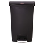 Rubbermaid Slim Jim Step-On Resin Front Step Wastebasket, 13 Gallons, Black