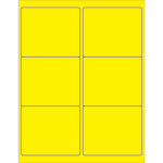 Tape Logic Permanent Labels, LL180YE, Rectangle, 4in x 3 3/8in, Fluorescent Yellow Case Of 600