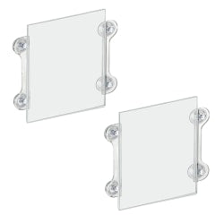 Azar Displays Vertical/Horizontal Sign Frames with Suction Cups, 8 1/2inx11in, Clear, Pack of 2Material: AcrylicOrientation: PortraitLoading Style: Top LoadingSign Measurement: 8.5inW x 11inHOverall Measurement: 11.5inW x 11inHIncludes: 4 Suction Cups