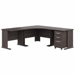 Office Star Baton Rouge 48inW Computer Desk With Hutch, Brushed Walnut