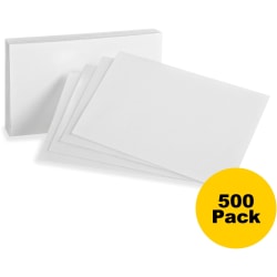 Oxford Color Index Cards, Unruled, 3in x 5in, Cherry, Pack Of 100