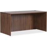 Lorell Essentials 72inW Rectangular Shell Computer Desk, Walnut