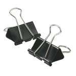 Office Depot Brand Binder Clips, Small, 3/4in Wide, 3/8in Capacity, Black, Box Of 12