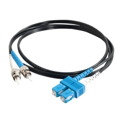 C2G 3m SC-ST 9/125 Duplex Single Mode OS2 Fiber Cable - Black - 10ft - Patch cable - ST single-mode (M) to SC single-mode (M) - 3 m - fiber optic - duplex - 9 / 125 micron - OS2 - black