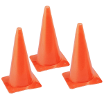 Champion Sports Safety Cones, 15in x 8in, Fluorescent Orange, Pack Of 3 Cones