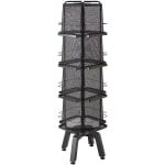 Safco Mesh Rotating Magazine Stand With 16 Pockets, 58.6inH x 18.3inW x 18.3inD, Black