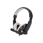 B3E 5277 - Headset - full size - wired - USB - black, white