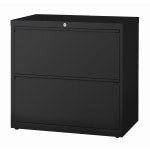 WorkPro 30inW x 18-5/8inD Lateral 2-Drawer File Cabinet, Black