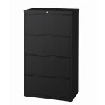 WorkPro 30inW x 18-5/8inD Lateral 4-Drawer File Cabinet, Black