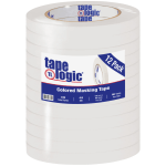 Tape Logic Color Masking Tape, 3in Core, 0.5in x 180ft, White, Case Of 12