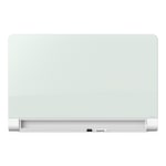 Quartet Horizon Magnetic Glass Unframed Dry-Erase Whiteboard With Concealed Tray, 42in x 74in, White