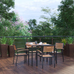 Flash Furniture Lark 5-Piece Outdoor Dining Table Set, Teak