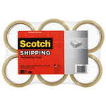 Scotch Lightweight Packaging Tape, 1-7/8in x 54.6 Yd., Clear, Pack Of 6 Rolls