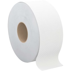 Jumbo Roll Bath Tissue, Septic Safe, 2 Ply, White, 3.4in x 1000 ft, 12 Rolls/Carton