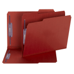 Smead Color Pressboard Fastener Folders With SafeSHIELD Coated Fasteners, Letter Size, 1/3 Cut, Bright Red, Box Of 25