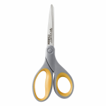 Westcott Titanium Bonded Scissors, 8in, Pointed, Gray/Yellow