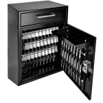 Mail Boss Key Boss High-Security Locking Key Cabinet/Drop Box, 16-1/4inH x 11-1/4inW x 4-3/4inD, Black