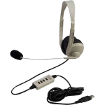 Califone 3064AV-USB Lightweight Multimedia Headset Via Ergoguys - Stereo - USB - Wired - Over-the-head - Binaural - Ear-cup - 6 ft Cable