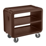 Cambro Service Cart Pro 3-Shelf Plastic Food Service Cart, 37-1/16inH x 23-13/16inW x 41-1/2inD, Dark Brown