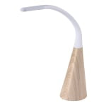 Bostitch Wood Grain LED Desk Lamp With Silicone Neck, 12-1/8inH, White