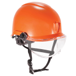 Ergodyne Skullerz 8974V Anti-Fog Class E Safety Helmet With Visor Kit, Clear Lens, Orange