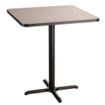 National Public Seating Square Cafe Table, 42inH x 36inW x 36inD, Gray Nebula/Black