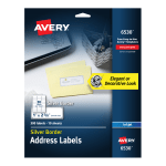 Avery Easy Peel Address Labels With Border, 1in x 2 5/8in, White/Silver, Pack Of 300 Labels