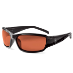 Ergodyne Skullerz Safety Glasses, Thor, Polarized, Black Frame, Copper Lens