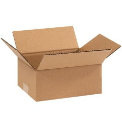 Partners Brand Flat Corrugated Boxes, 9in x 7in x 3in, Kraft, Pack Of 25 Boxes