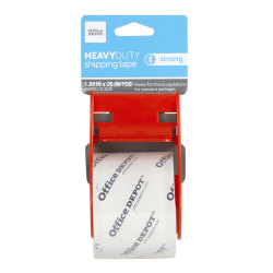 Office Depot Brand Heavy Duty Shipping Packing Tape With Dispenser, 1.89in x 26.64 Yd, Crystal Clear