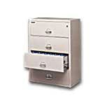 FireKing UL 1-Hour 22-1/8inW x 37-1/2inD Lateral 4-Drawer Fireproof File Cabinet, Platinum, White Glove Delivery