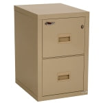 FireKing Turtle 22-1/8inD Vertical 2-Drawer Insulated Fireproof File Cabinet, Metal, Parchment, White Glove Delivery